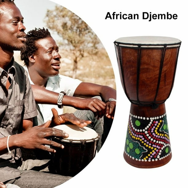 6in African Djembe Drum Hand-Carved Solid-Wood Goat-Skin Traditional African Musical Instrument Abarich Djembes